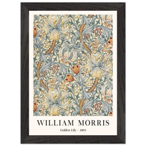 Artfulprints Poster met Lijst William Morris – Golden lilly 1893 – A4 Artfulprints Poster met Lijst William Morris – Golden lilly 1893 – A4