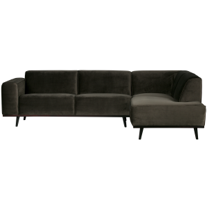WOOOD hoekbank rechts Statement – Velvet – Groen – 77x274x210