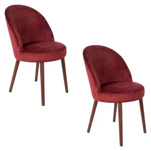 Dutchbone Barbara Eetkamerstoelen Rood – Set van 2 Dutchbone Barbara Eetkamerstoelen Rood – Set van 2