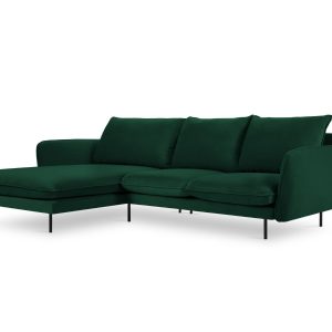 Cosmopolitan Design linker hoekbank Vienna 5-zits, flueel, flessengroe Cosmopolitan Design linker hoekbank Vienna 5-zits, flueel, flessengroe