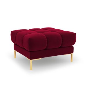 Cosmopolitan Design Poef Bali flueel, rood – 60x60x41cm Cosmopolitan Design Poef Bali flueel, rood – 60x60x41cm
