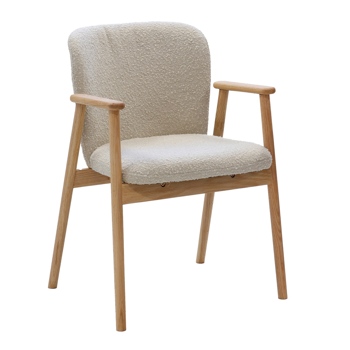 DÉJA Living Eetkamerstoel Lena - Eikenhout/Polyester - Taupe - Set van
