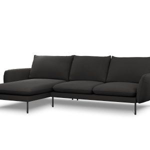 Cosmopolitan Design linker hoekbank Vienna 5-zits, boucle, zwart – 170 Cosmopolitan Design linker hoekbank Vienna 5-zits, boucle, zwart – 170