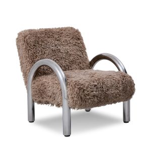DÉJA Living Fauteuil Mandal – Taupe/Chrome – 72x91x82cm DÉJA Living Fauteuil Mandal – Taupe/Chrome – 72x91x82cm