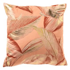 MAYSA – kussenhoes 45×45 cm – bladmotief – Peach Bloom – roze, goud, o MAYSA – kussenhoes 45×45 cm – bladmotief – Peach Bloom – roze, goud, o