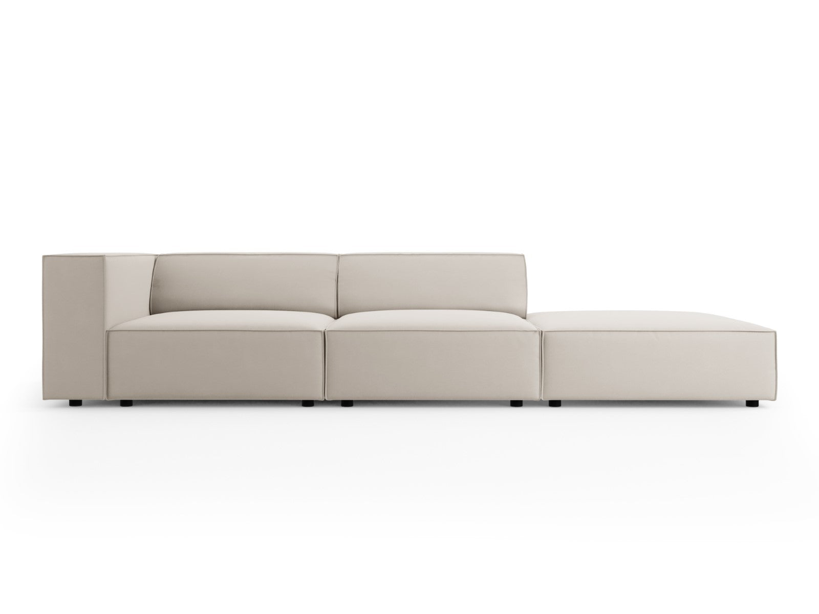 Cosmopolitan Design Rechte bank Arendal 4-zits, flueel, ecru - 102x262