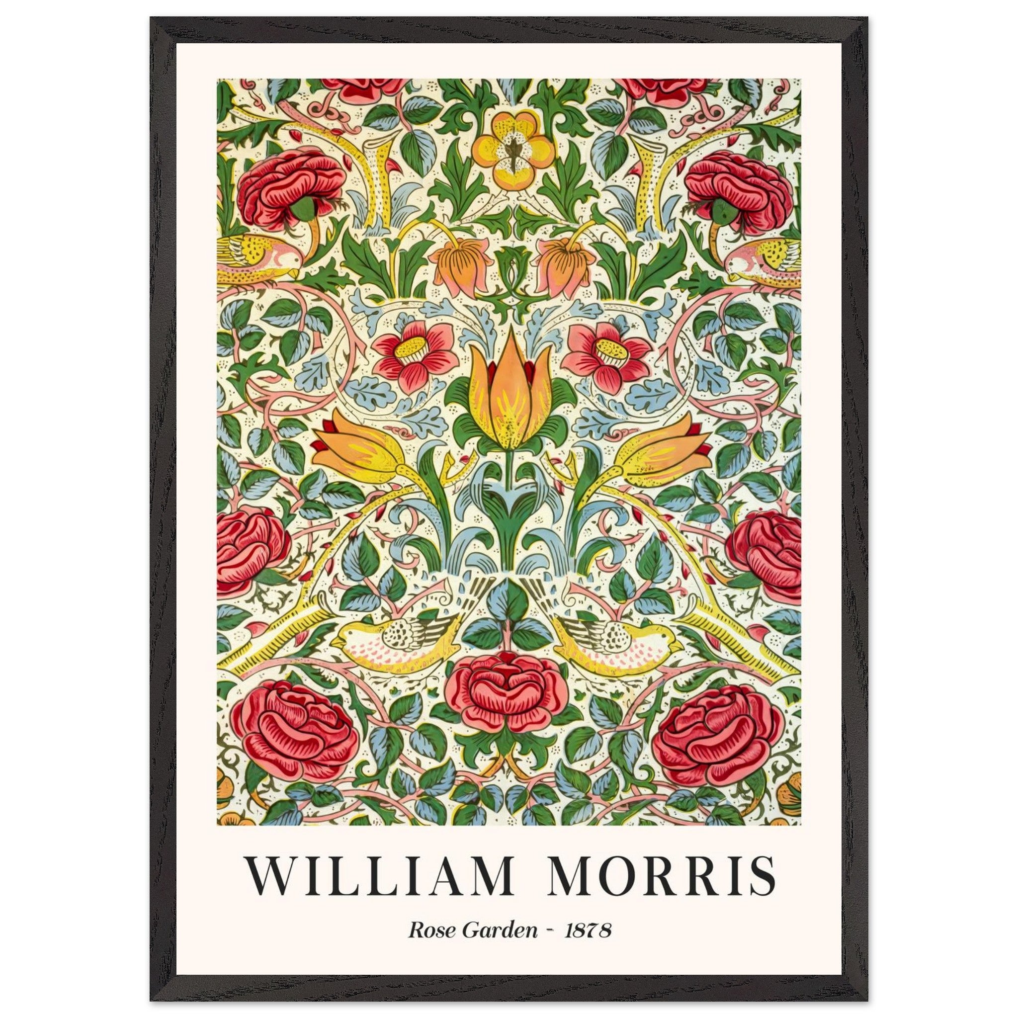 Artfulprints Poster met Lijst William Morris - Rose garden 1878 - 50x7