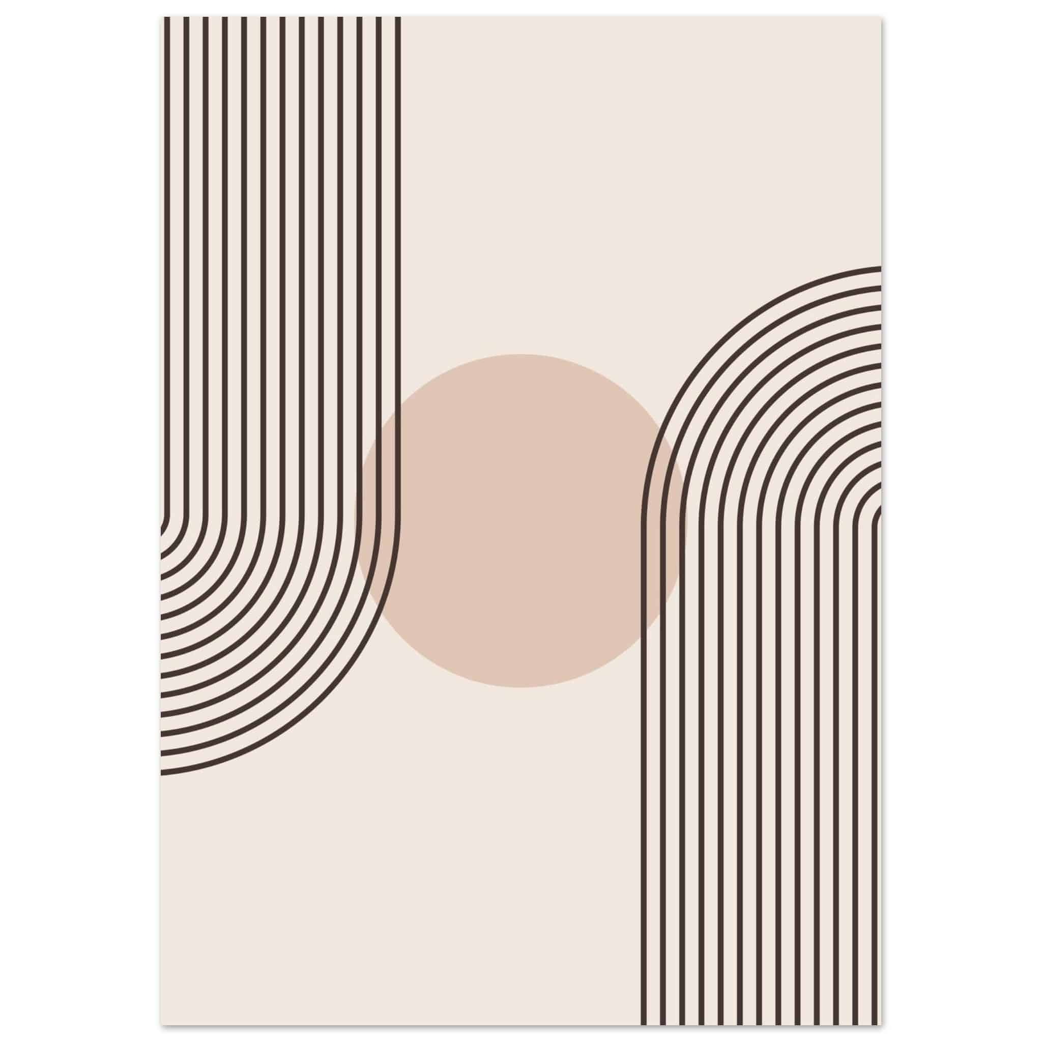 Artfulprints Poster Boho – Retro wave - 50x70 cm - Grijs