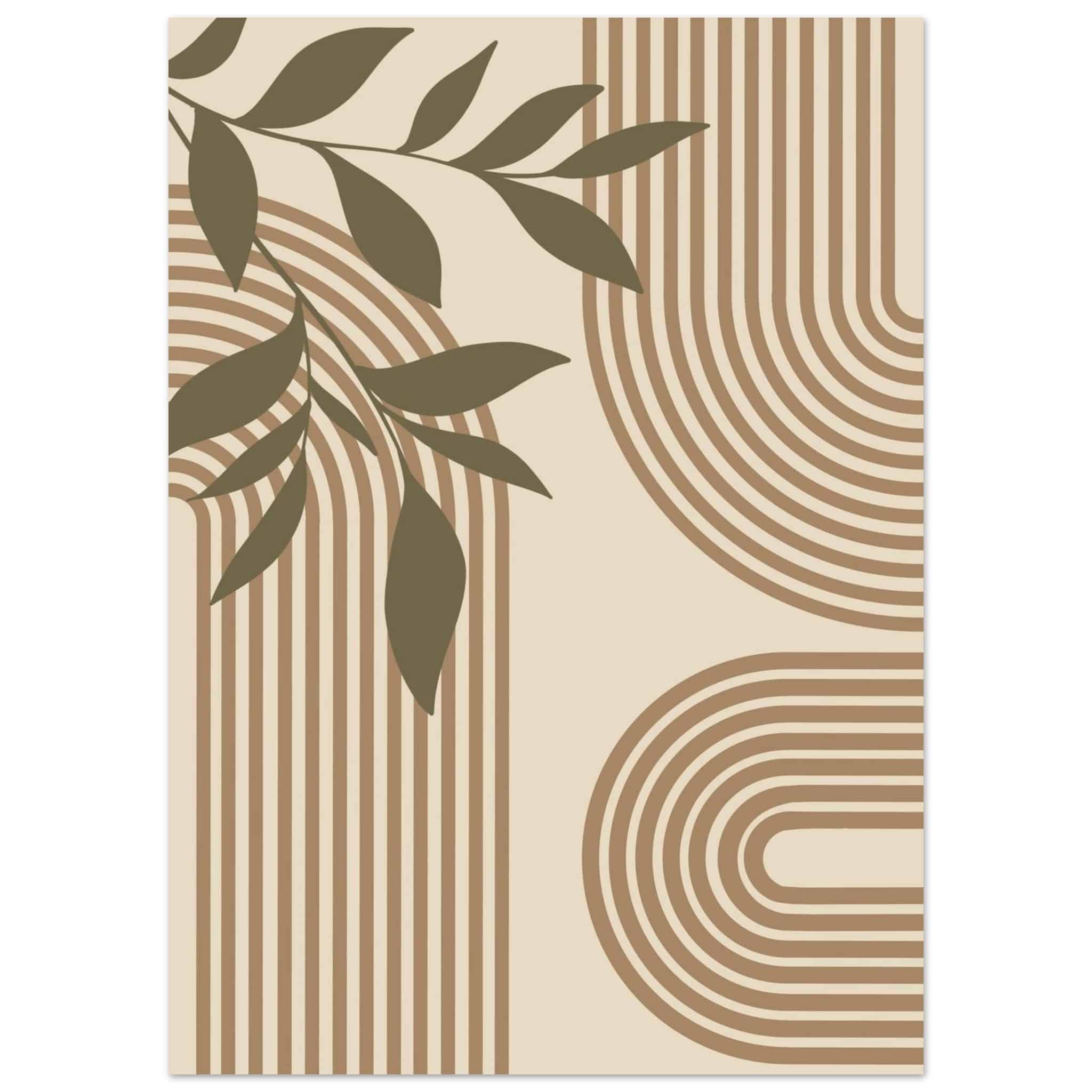 Artfulprints Poster Boho – Structured calm - 50x70 cm - Bruin
