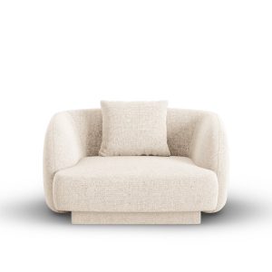Cosmopolitan Design Fauteuil Tulum chenille, lichtbeige – 90x103x70cm