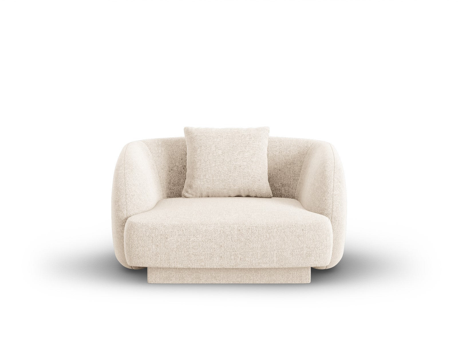 Cosmopolitan Design Fauteuil Tulum chenille, lichtbeige - 90x103x70cm