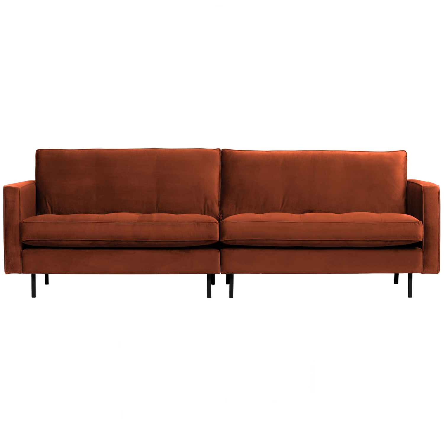 WOOOD classic 3-zits bank Rodeo - Velvet - Roest - 83x275x88