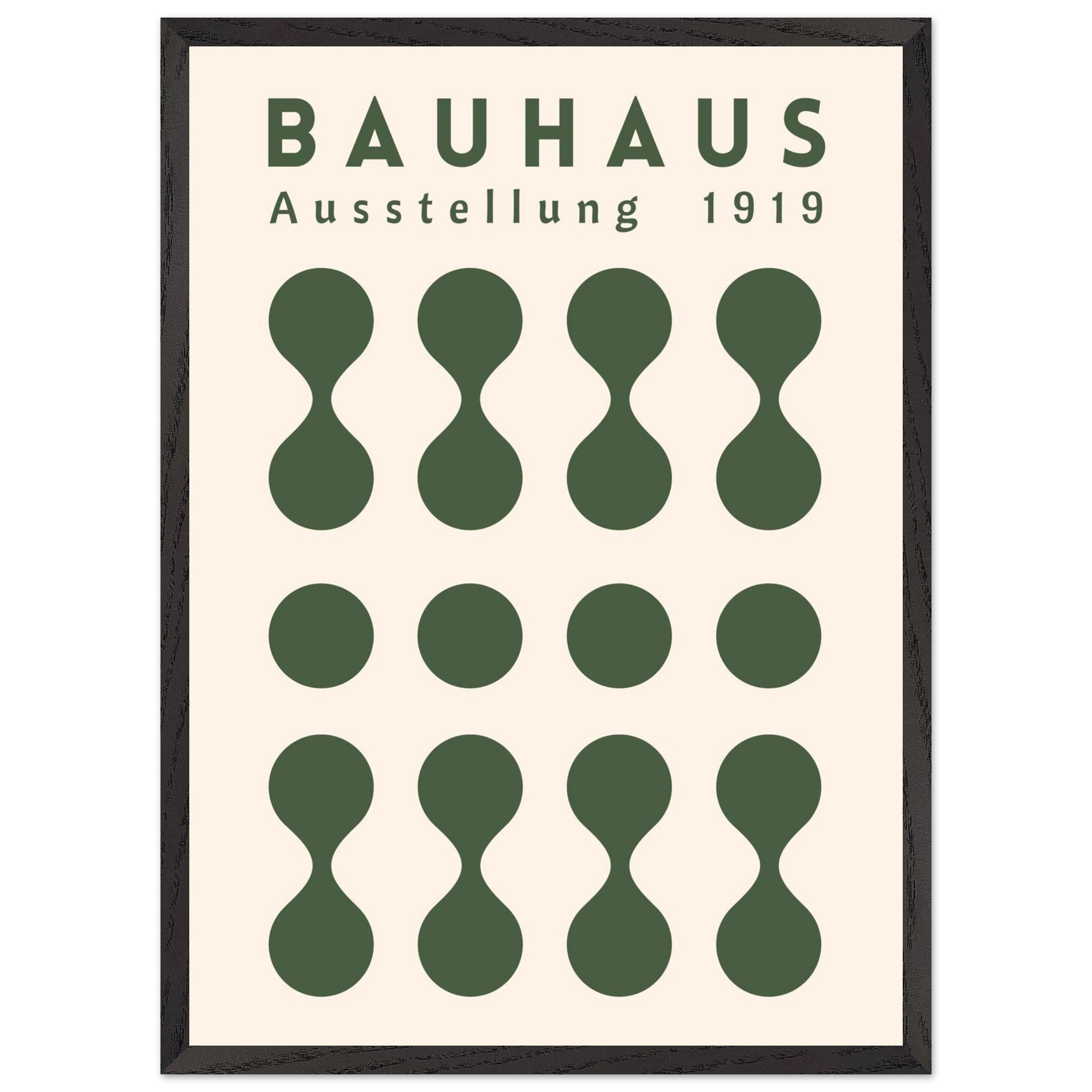 Artfulprints Poster met Lijst Bauhaus - Ausstellung green - 50x70 cm -