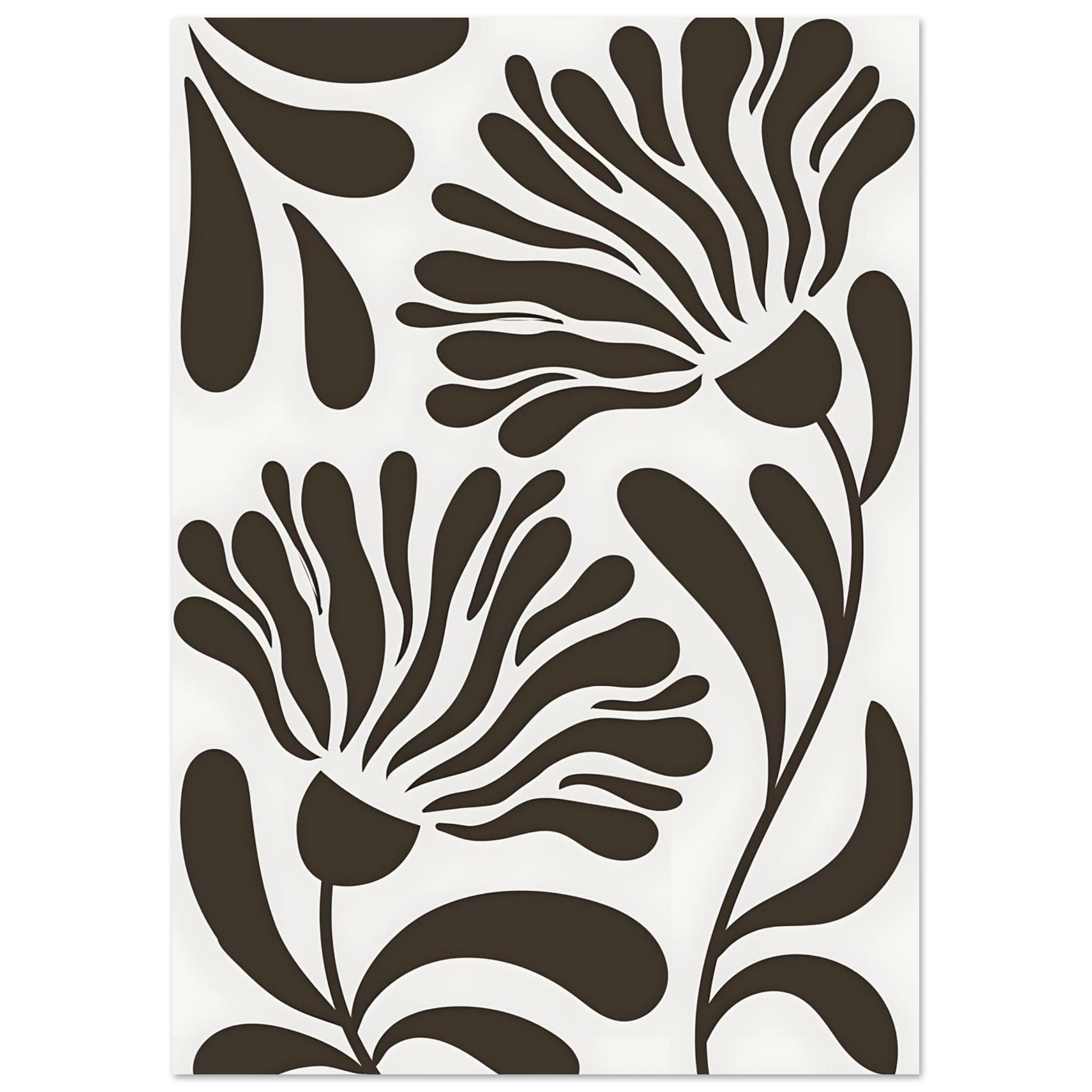 Artfulprints Poster Matisse – Wildflower line - A4 21x29.7 cm - Zwart
