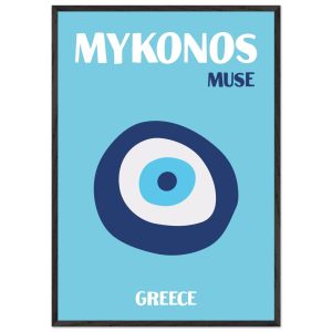 Artfulprints Poster met Lijst Griekenland – Mykonos – 70×100 cm – Blau