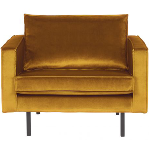 WOOOD fauteuil Rodeo – Velvet – Oker – 85x105x86