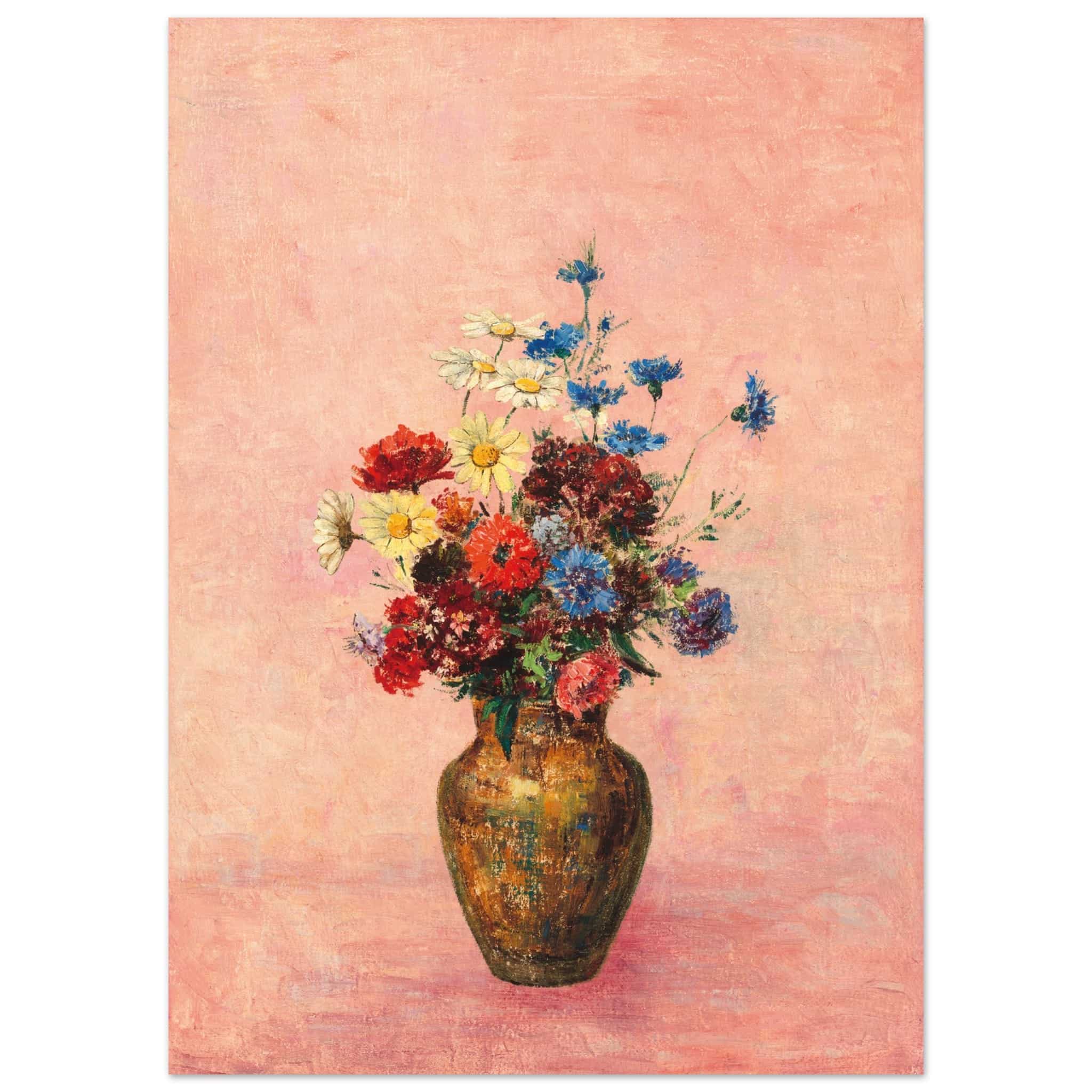 Artfulprints Poster Bloemen in vaas 4 - 50x70 cm - Roze