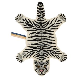 Doing Goods Snowy Tijger Vloerkleed – Klein 93 x 63 x 2 cm – 100% wol Doing Goods Snowy Tijger Vloerkleed – Klein 93 x 63 x 2 cm – 100% wol