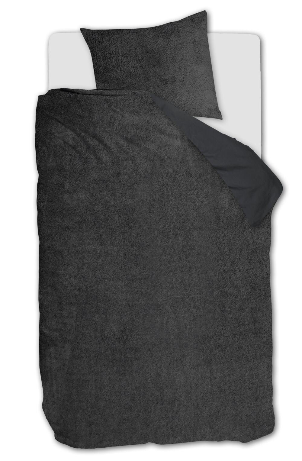 Ambiante Plush Teddy dekbedovertrek - Eenpersoons - 140x200/220 - Antr