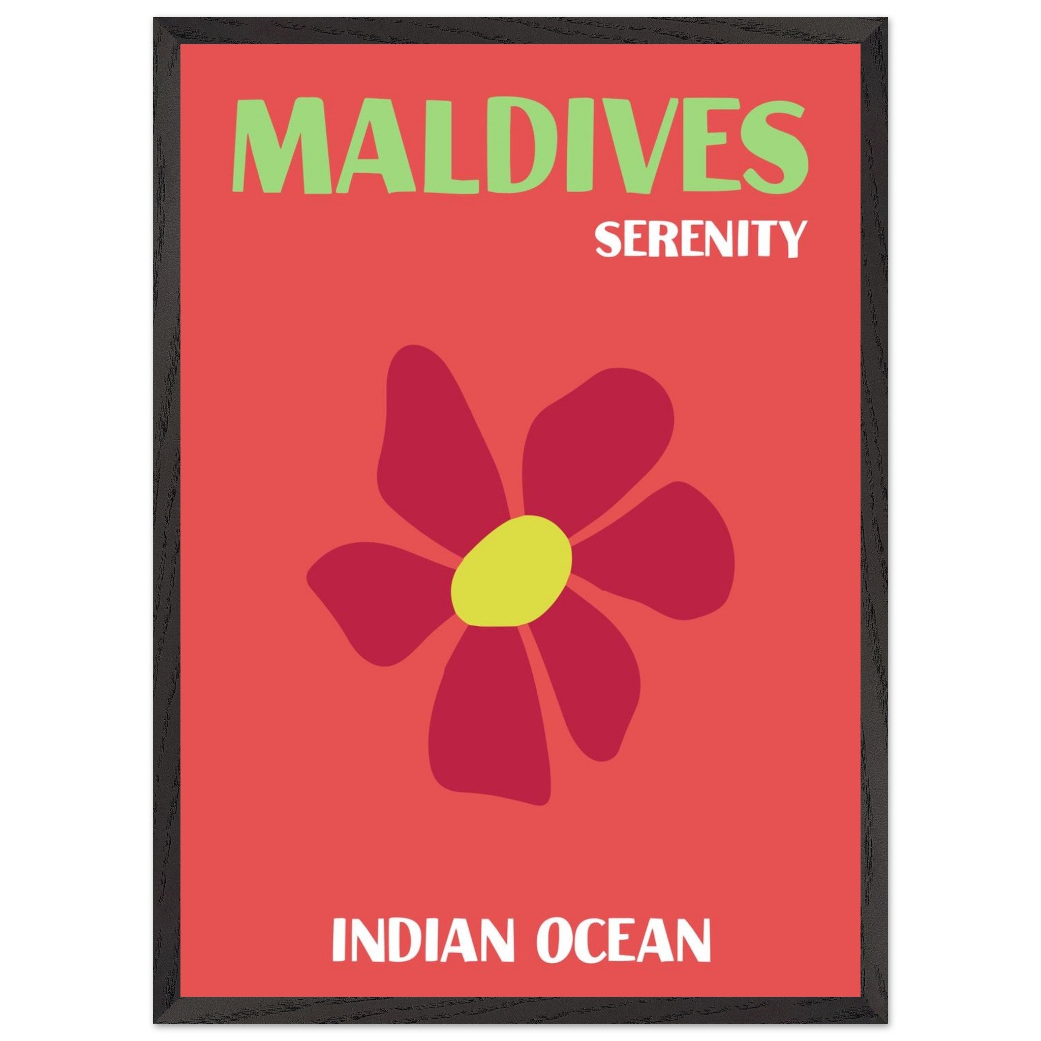 Artfulprints Poster met Lijst Indian Ocean - Maldives - 50x70 cm - Roo