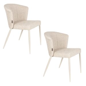 Dutchbone Georgia Eetkamerstoelen Beige – Set van 2 Dutchbone Georgia Eetkamerstoelen Beige – Set van 2