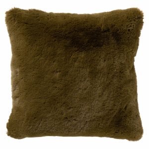 ZAYA – Sierkussen 45×45 cm – bontlook – effen kleur – Military Olive – ZAYA – Sierkussen 45×45 cm – bontlook – effen kleur – Military Olive –