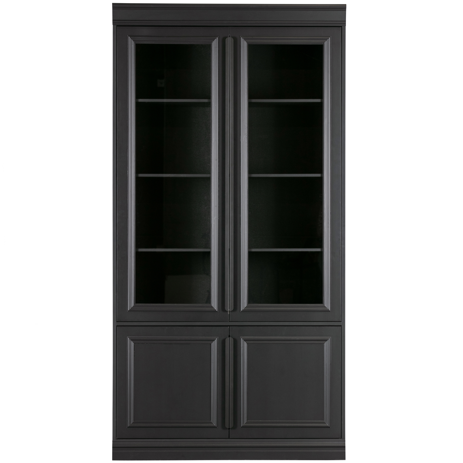 WOOOD vitrinekast Organize - Grenen - Zwart - 215x110x44