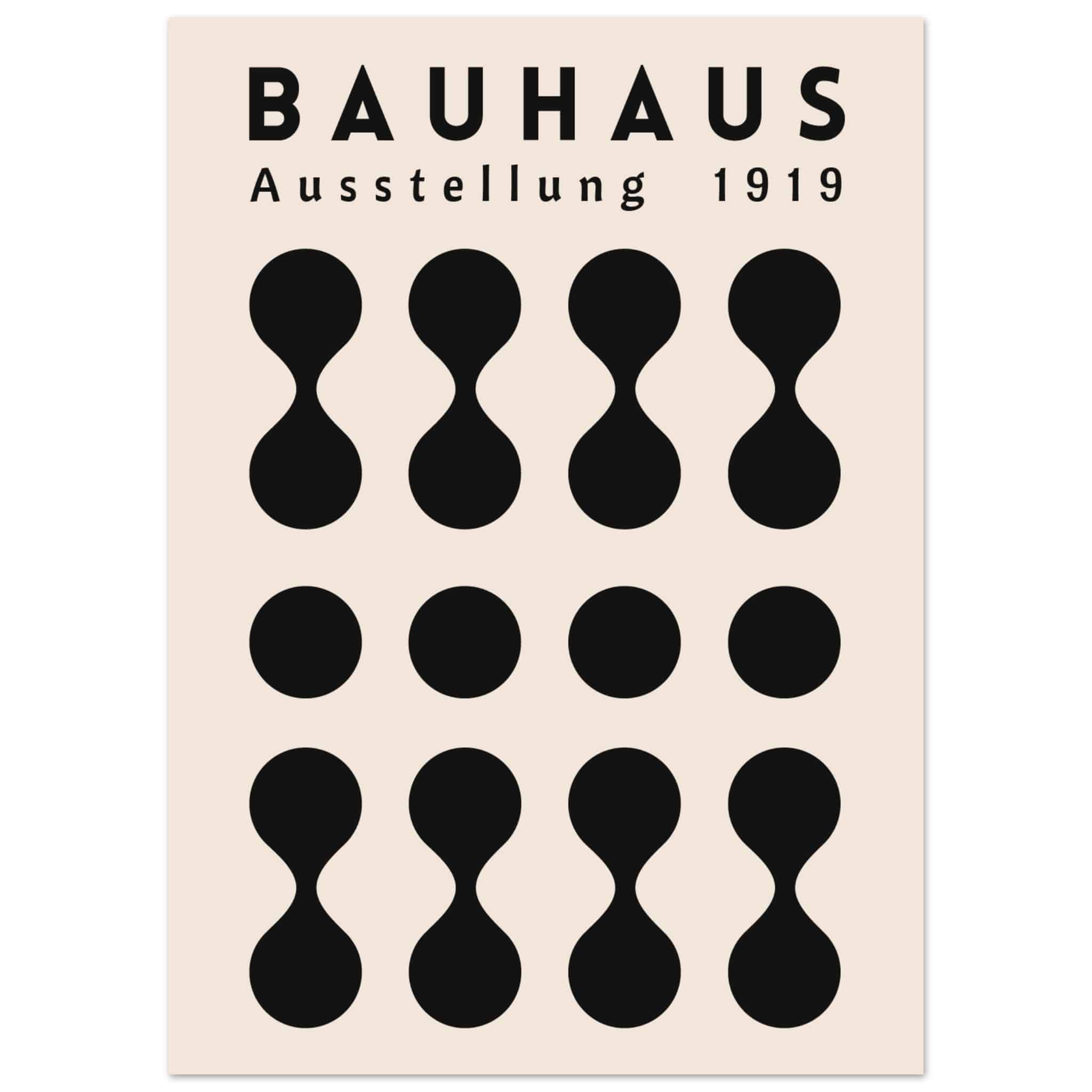 Artfulprints Poster Bauhaus - Ausstellung 1919 - 50x70 cm - Zwart / Wi
