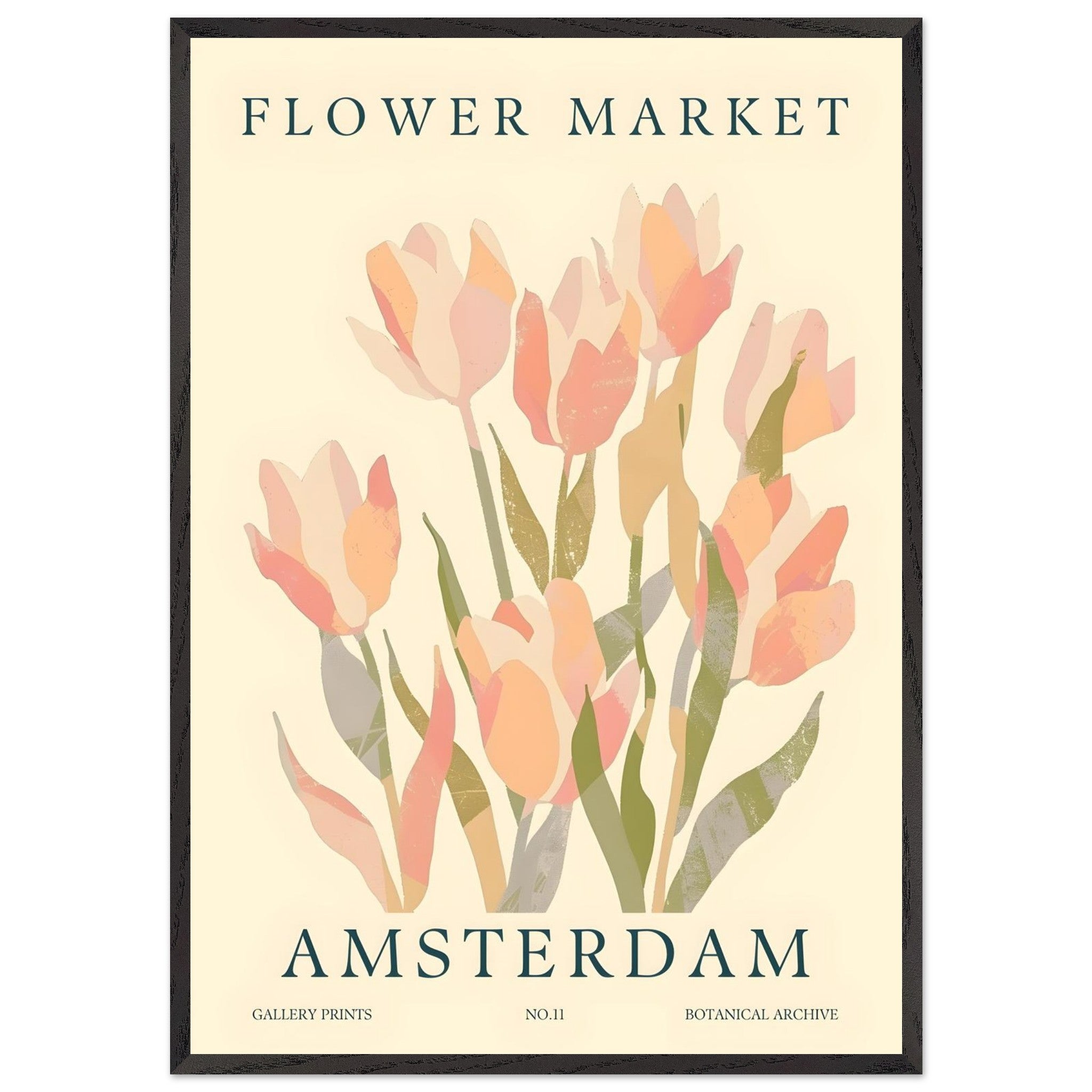 Artfulprints Poster met Lijst Flower market - Amsterdam III - 70x100 c