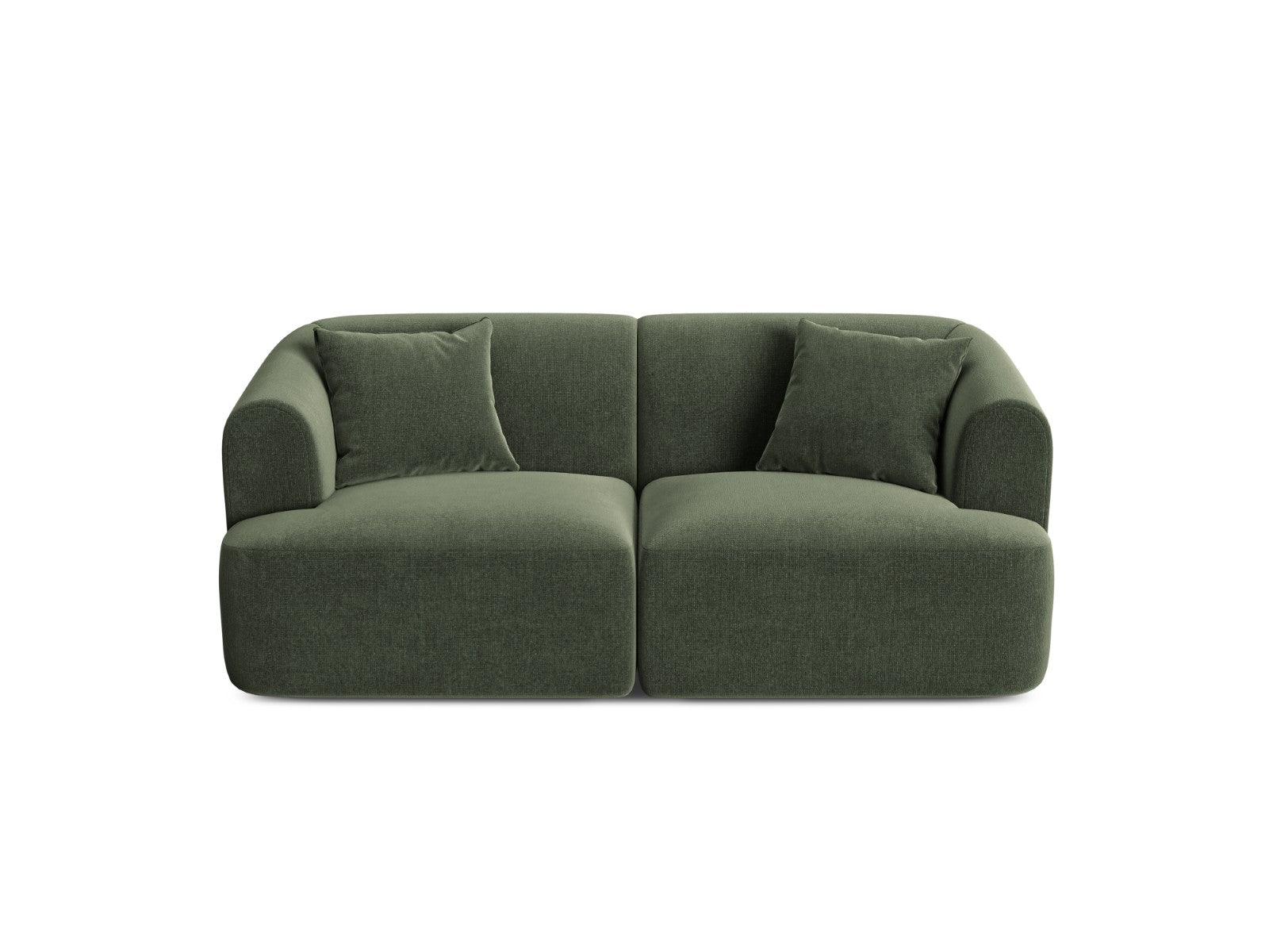 Cosmopolitan Design Modulaire bank Campi 2-zits, flueel groente - 90x1