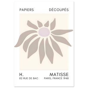 Artfulprints Poster Matisse – Deep sea dance grey – 70×100 cm – Grijs