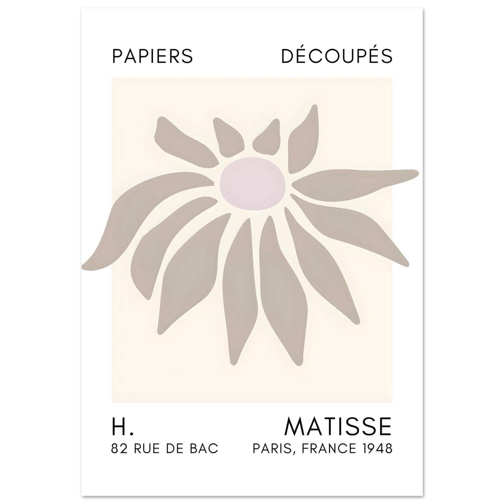 Artfulprints Poster Matisse – Deep sea dance grey - 70x100 cm - Grijs
