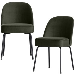 WOOOD eetkamerstoelen Vogue- Fluweel – Donkergroen – Set van 2