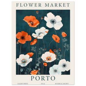Artfulprints Poster Flower market – Porto – 30×40 cm – Meerkleurig Artfulprints Poster Flower market – Porto – 30×40 cm – Meerkleurig