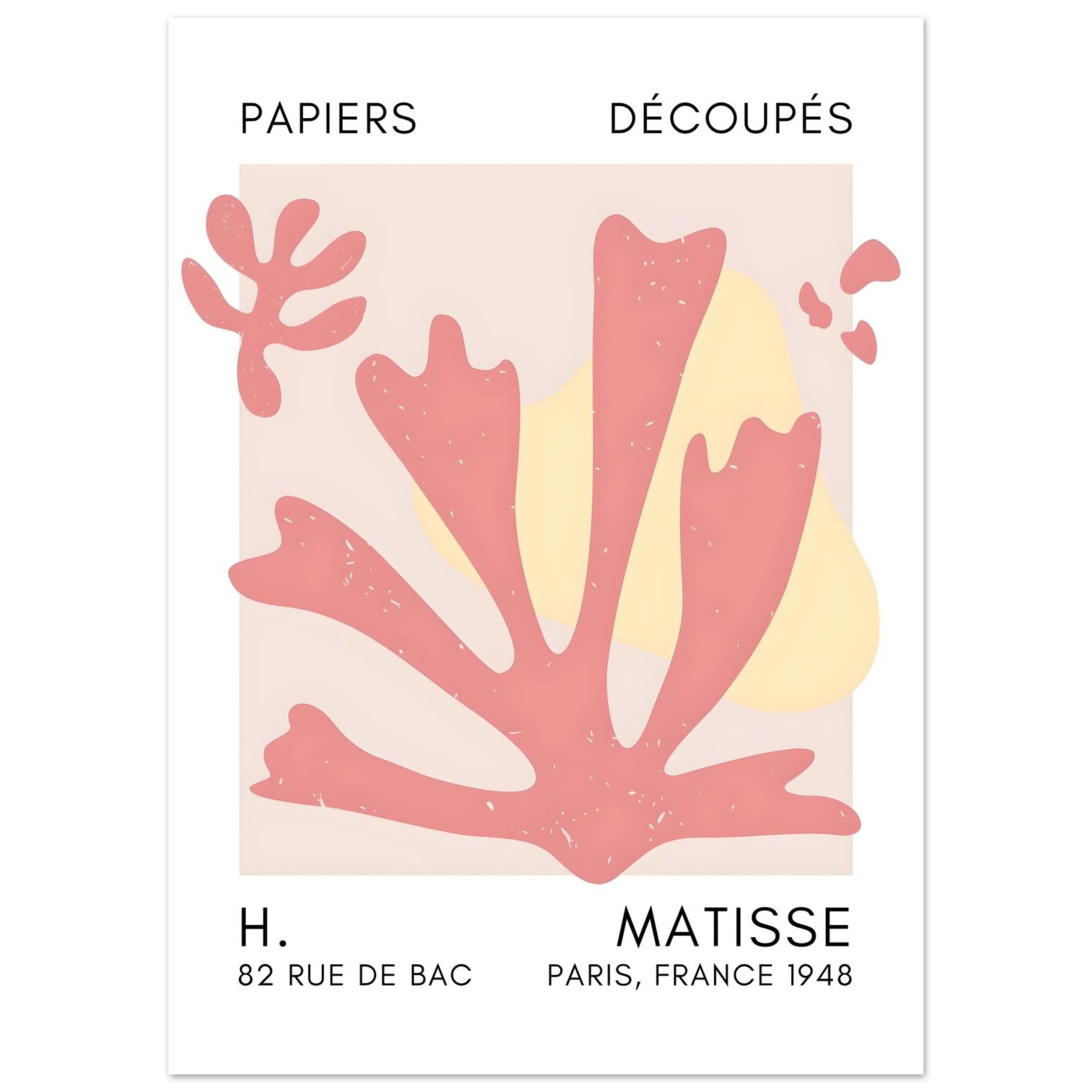 Artfulprints Poster Matisse – Abstract bloom taupe - 50x70 cm - Taupe