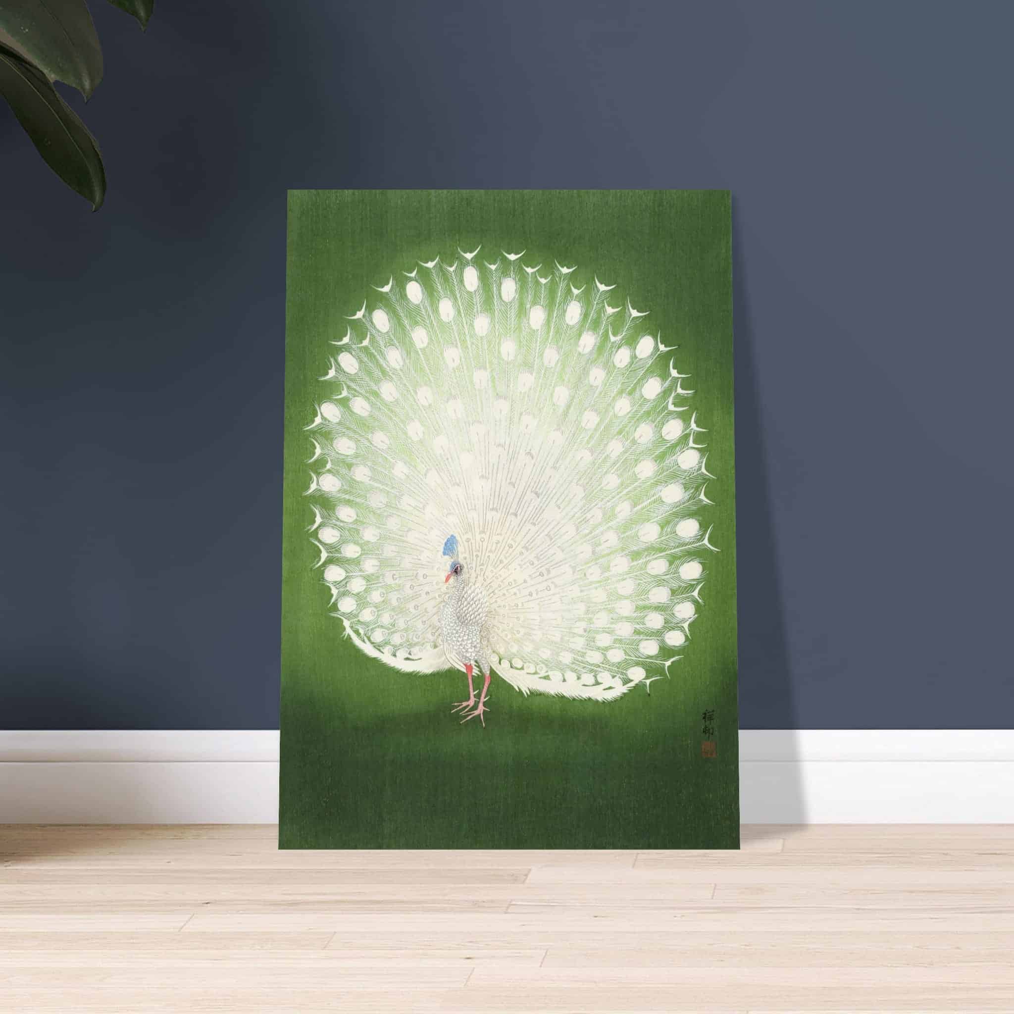 Artfulprints Poster Ohara Koson - Peacock - 70x100 cm - Groen