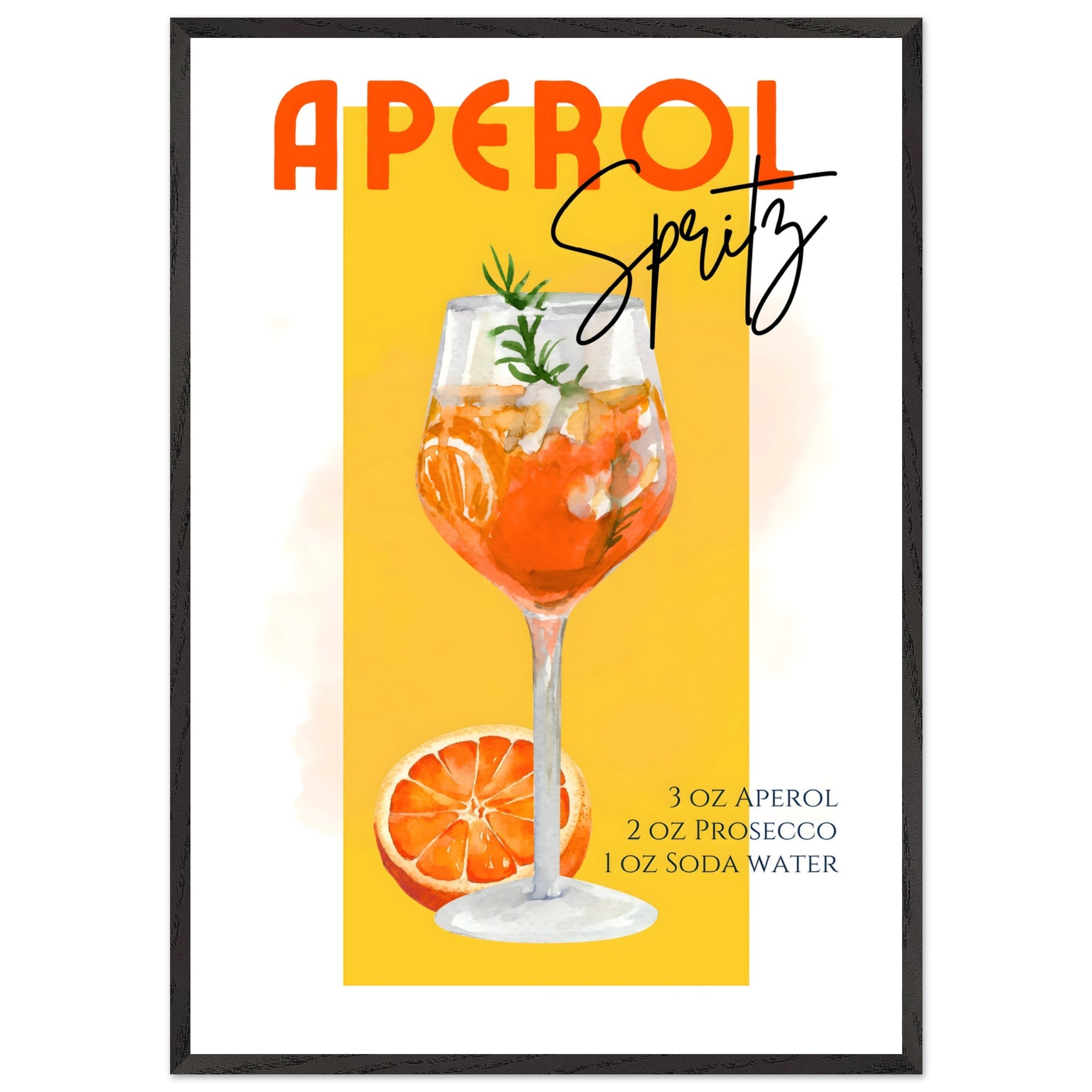 Artfulprints Poster met Lijst Aperol Spritz - Yellow - 70x100 cm - Gee