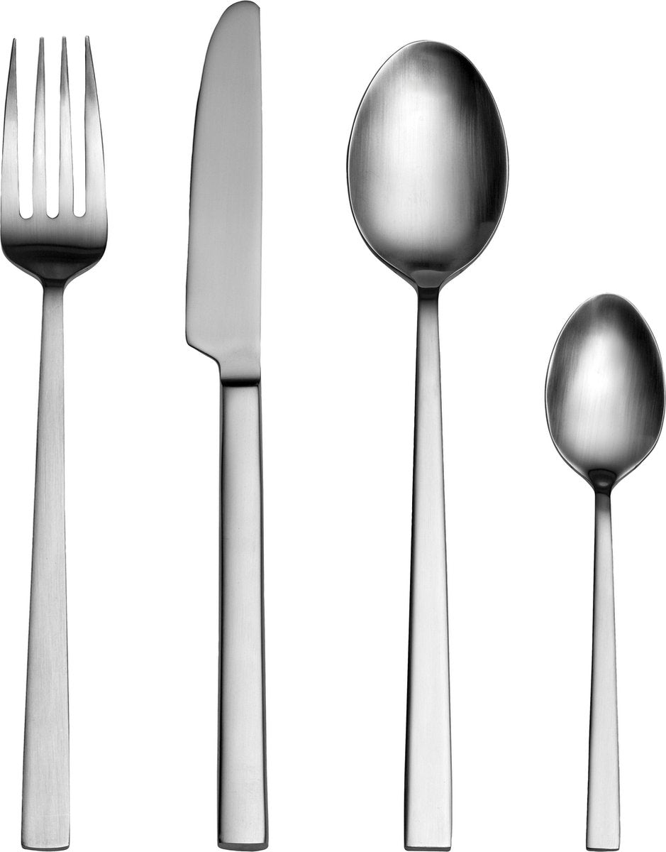 Bitz Bestekset zilver gematteerde afwerking (16-delig)