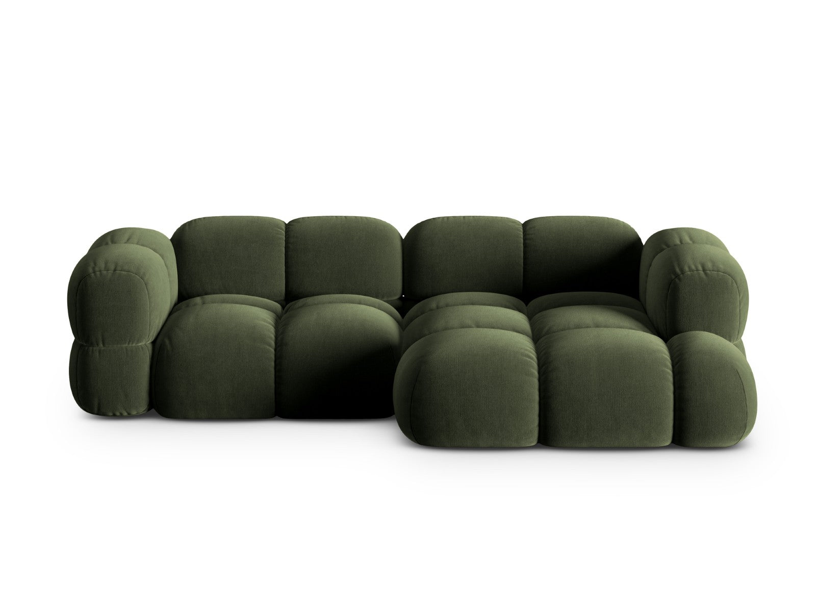 Cosmopolitan Design rechter hoekbank Loretto 3-zits, flueel groente -