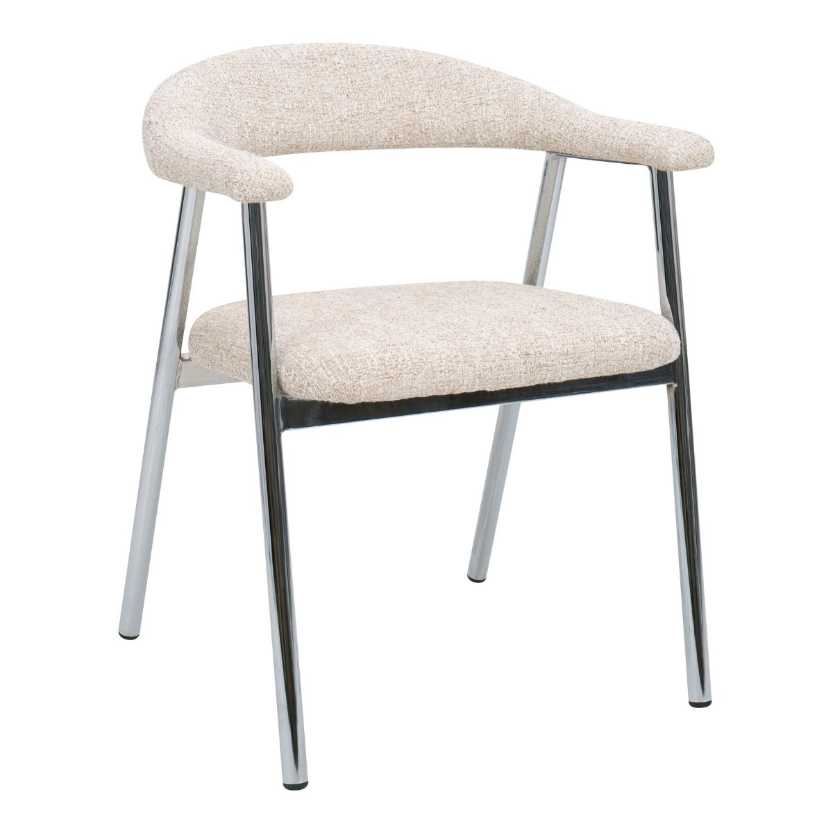 DÉJA Living Eetkamerstoel Sorø - Beige/Chrome - Set van 2