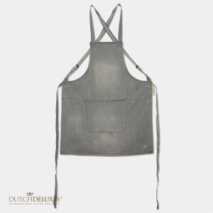 Dutchdeluxes Schort met Bretellen Grijs Denim EASY WEAR Dutchdeluxes Schort met Bretellen Grijs Denim EASY WEAR