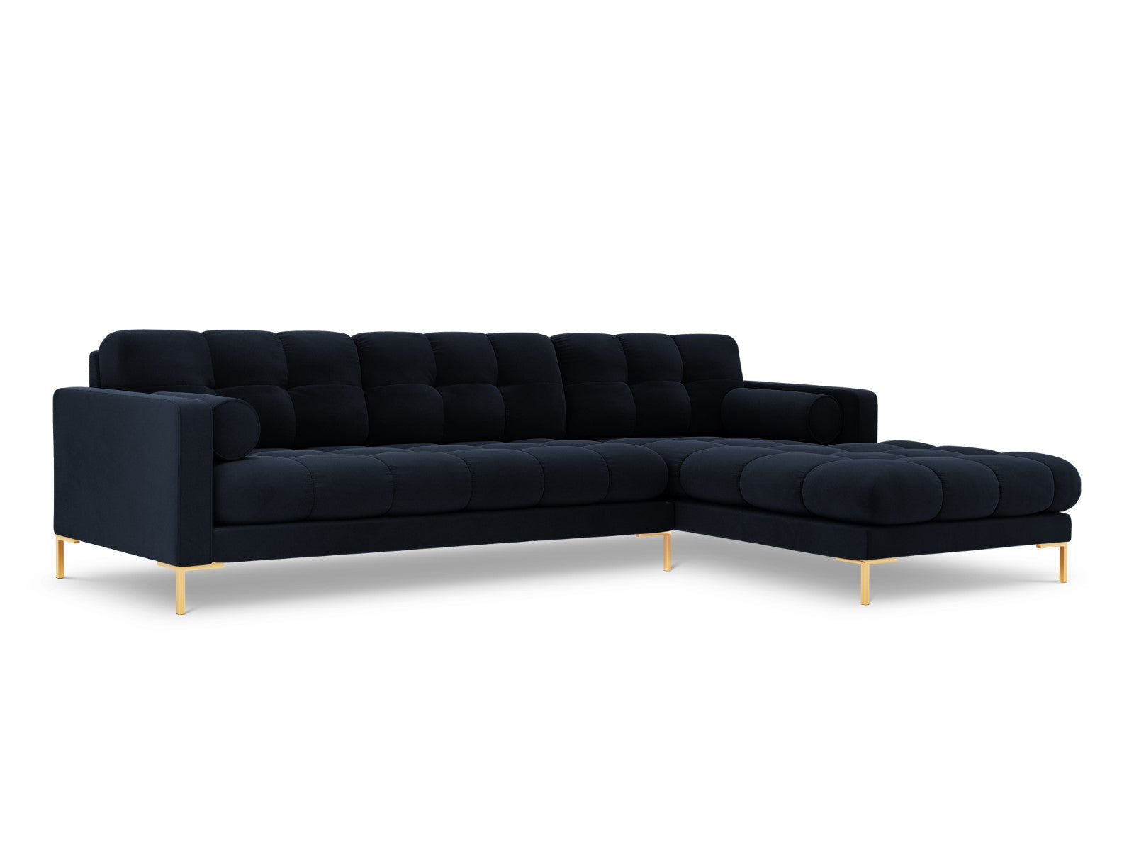 Cosmopolitan Design rechter hoekbank Bali 5-zits, flueel, donkerblauw