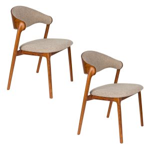 Dutchbone Babington Eetkamerstoelen Walnoot kleur – Set van 2 Dutchbone Babington Eetkamerstoelen Walnoot kleur – Set van 2
