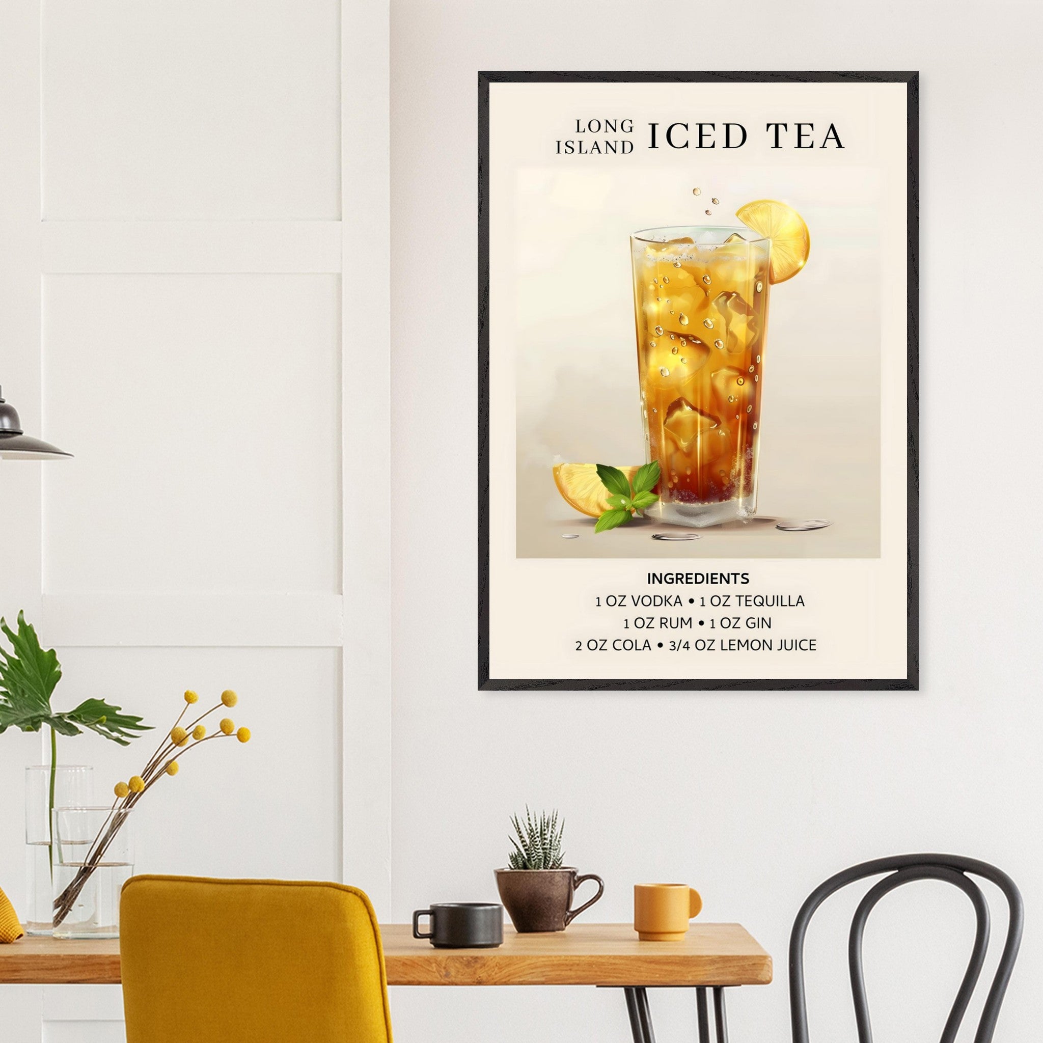 Artfulprints Poster Long Island Iced Tea cocktail - Ingrediënten - 70x