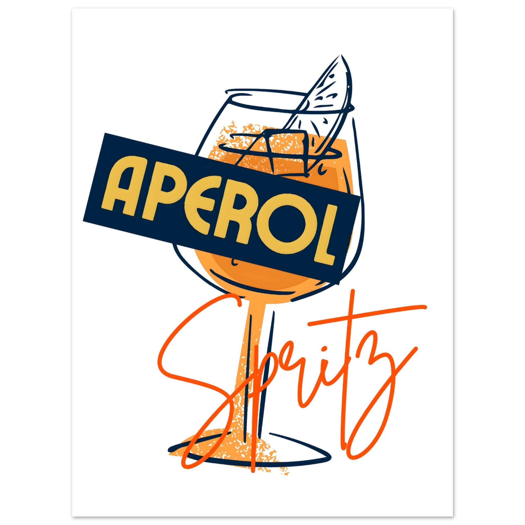 Artfulprints Poster Aperol Spritz - Sketch - 30x40 cm - Oranje