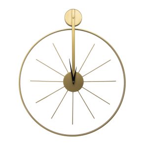 Art for the Home Klok – Luxe Gouden Ronde Hangende Klok – 55cm x 65 cm