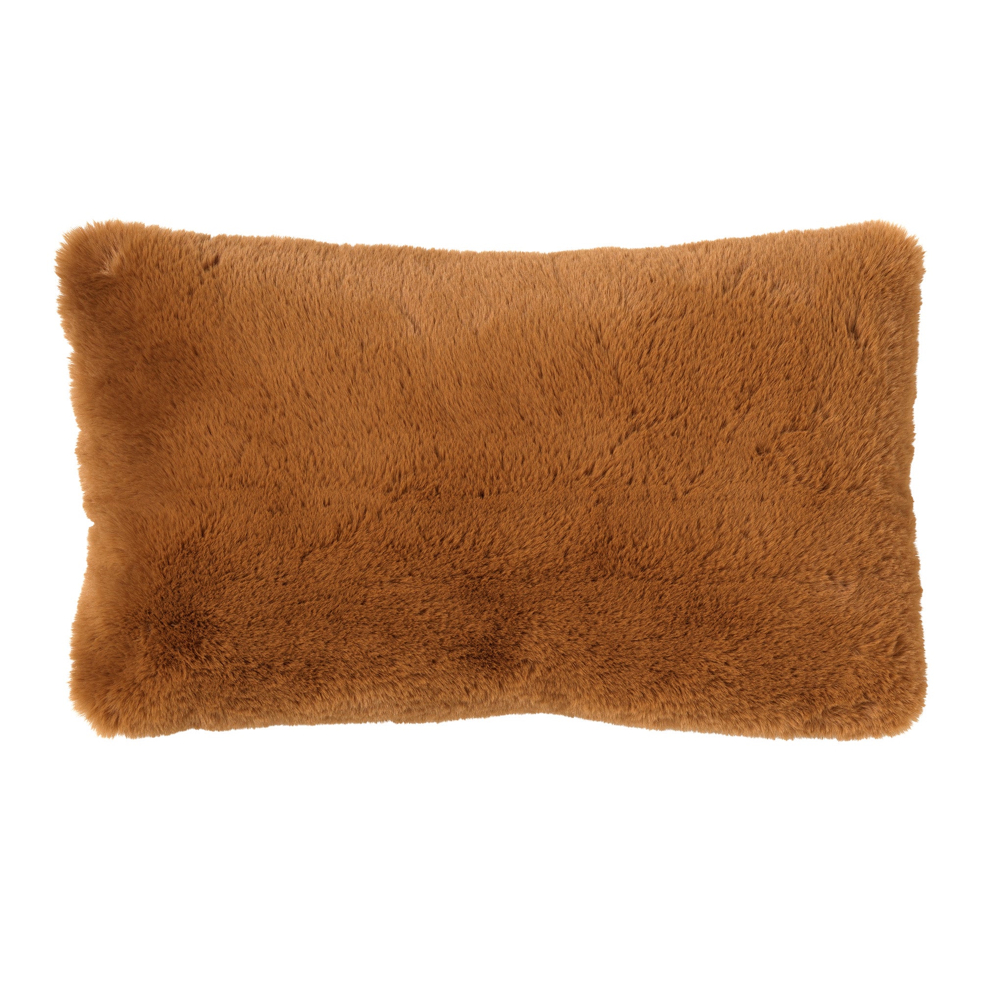 ZAYA - Kussenhoes 30x50 cm - bontlook - effen kleur - Tobacco Brown -