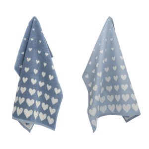 Luxe Keukendoek en Theedoek Hart Grijs Blauw – Bunzlau Castle – 100% b Luxe Keukendoek en Theedoek Hart Grijs Blauw – Bunzlau Castle – 100% b