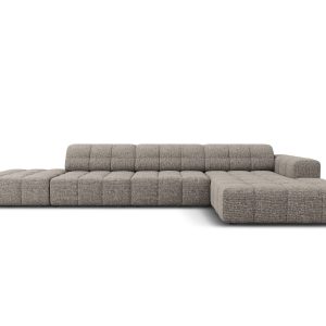 Cosmopolitan Design rechter hoekbank Chicago 5-zits, chenille grijs – Cosmopolitan Design rechter hoekbank Chicago 5-zits, chenille grijs –