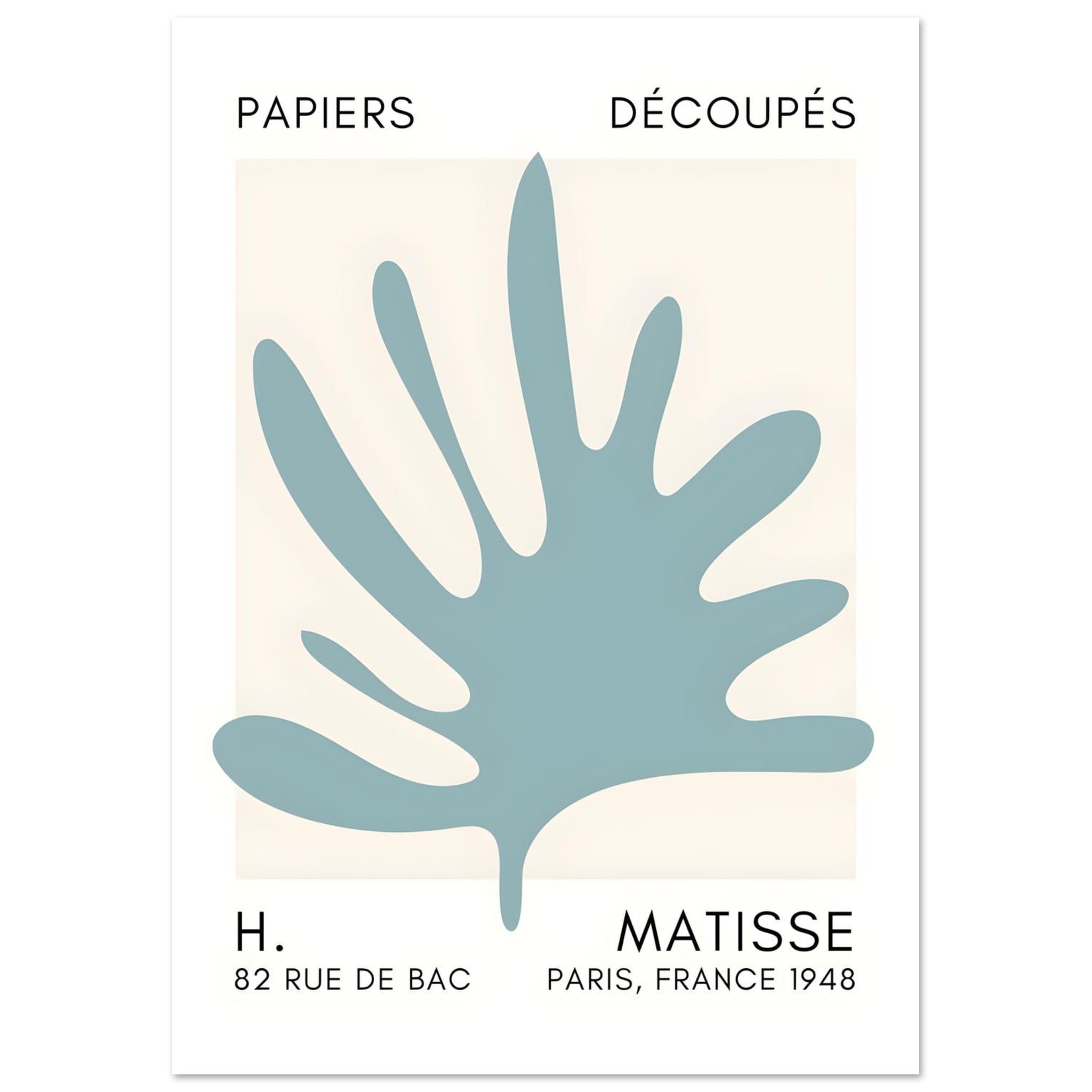 Artfulprints Poster Matisse – Coral drift turquoise - A4 21x29.7 cm -